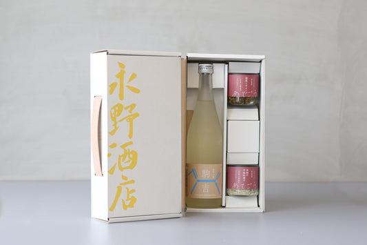 ★駒吉ギフトセット【駒吉720ml、高菜オリーブ、海茸の粕漬けセット】